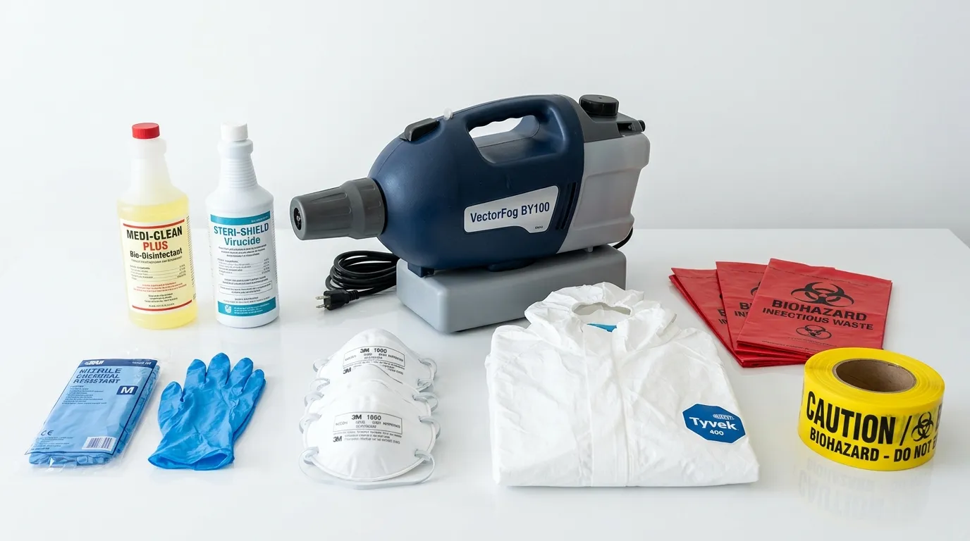 Professional biohazard remediation crew working in Weston